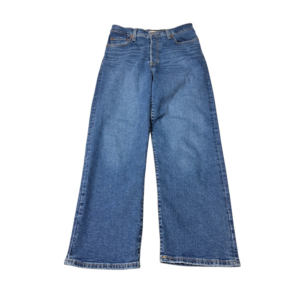 Levis Ribcage Straight Ankle Jeans Womens W29 L27 Medium Wash Blue Denim